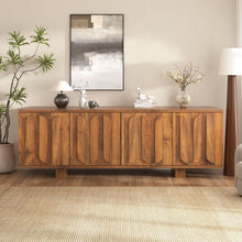 Load image into Gallery viewer, Farmhouse TV Stand, Storage Media Console With Adjustable Shelves &amp; 3 Cable Holes
