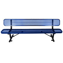 Load image into Gallery viewer, 6' Outdoor Steel Bench With Backrest
