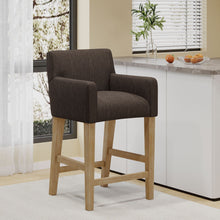 Load image into Gallery viewer, Charmed Upholstered Counter Stool With H Frame Base And Round Arms
