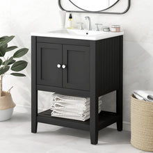 Load image into Gallery viewer, Modern Bathroom Vanity With Sink And Open Shelf
