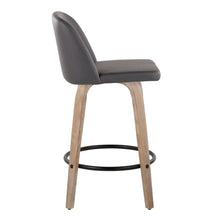 Load image into Gallery viewer, Toriano - Contemporary Fixed Height Counter Stool With Swivel &amp; Round Footrest (Set of 2) - White Washed / Gray

