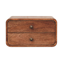 Load image into Gallery viewer, 18" Modern Solid Wood Two Drawer Floating Nightstand - Brown
