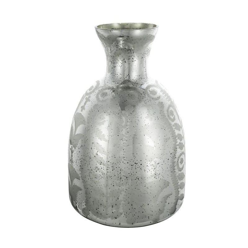 Floral Table Vase - Antiqued Silver