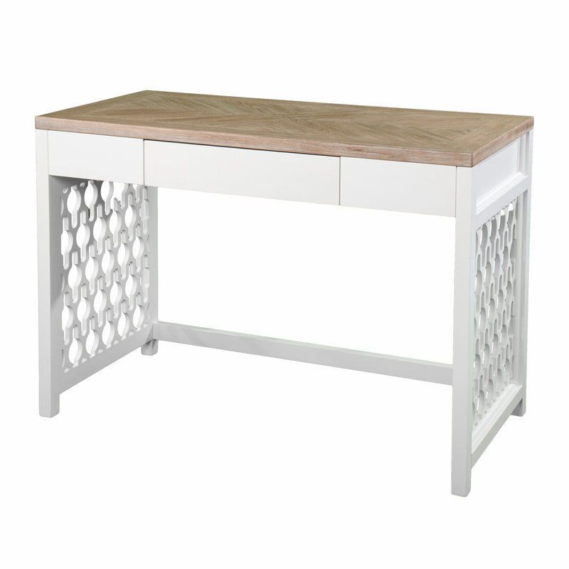 Writing Desk With Three Drawers - Natural / White