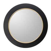 Load image into Gallery viewer, 32" Lighted Round Metal Framed Accent Mirror - Black / Gold
