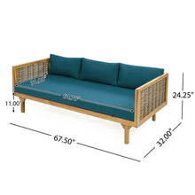 Load image into Gallery viewer, Claremont - 3 Seater Daybed Teak Acacia Wood Water Resistant Cushions
