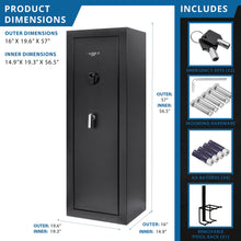 Load image into Gallery viewer, 9.33 Cubic Ft Biometric Keypad Rifle Safe - Black
