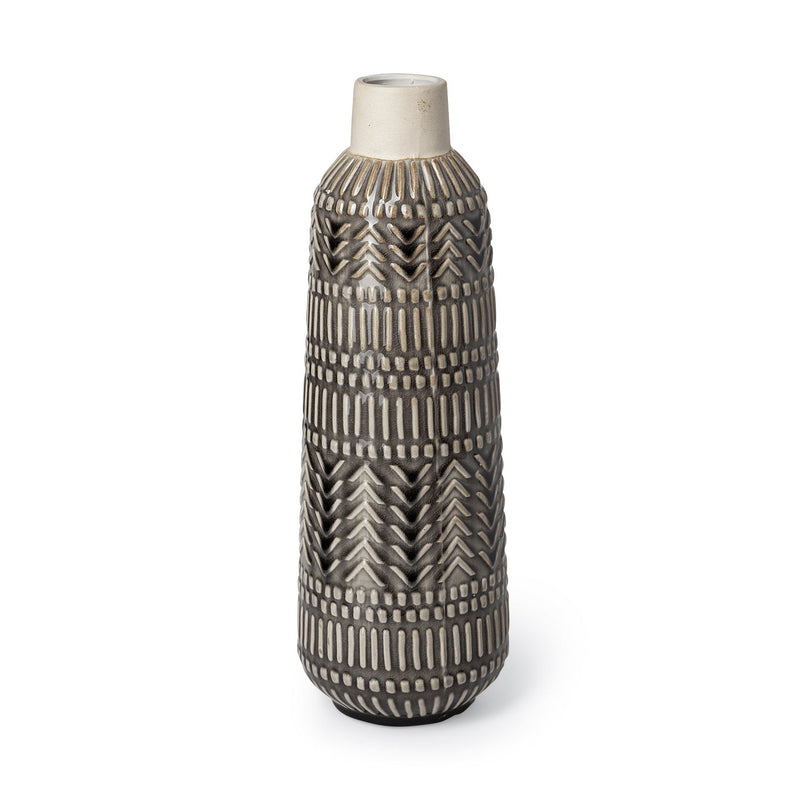 Abstract Cylinder Table Vase (397515) - Gray