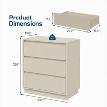 Load image into Gallery viewer, 3 Drawer Nightstand, Bedroom Side Table
