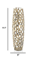 Load image into Gallery viewer, Twigs Cylinder Floor Vase (354655) - Gold
