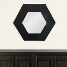 Load image into Gallery viewer, 19" Hexagon Framed Accent Mirror - Black
