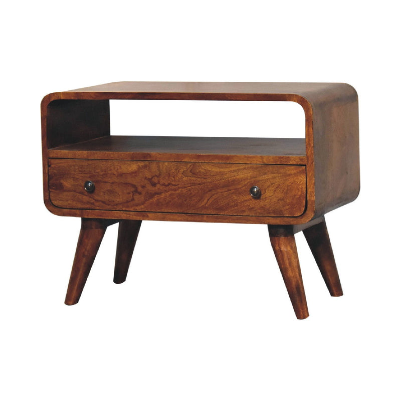 Solid Wood Fireplace TV Stand (720014) - Brown