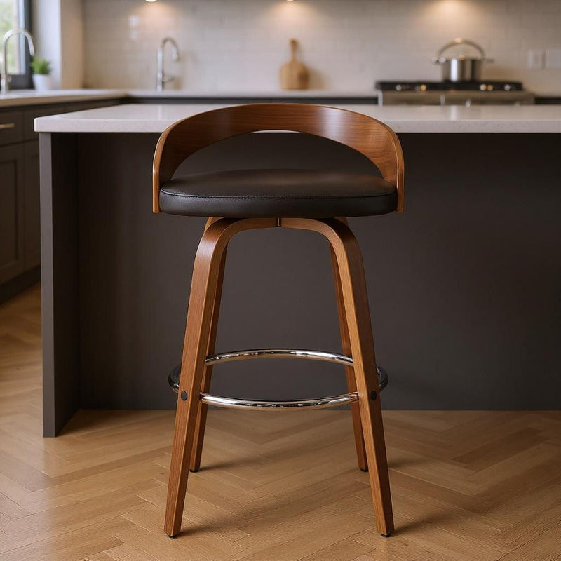 Swivel Low Back / Counter Height Bar Chair - Brown