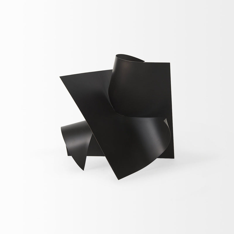 Contempo Antiqued Abstract Sculpture - Black