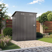 Load image into Gallery viewer, 5 X 3 Ft Durable Metal Shed Outdoor Storage Shed With Pitched Roof And Lockable Door - Gray
