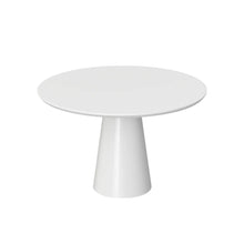 Load image into Gallery viewer, 42" Wood And Metal Pedestal Base Round Top Dining Table - White
