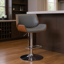 Load image into Gallery viewer, 46" Swivel, Low Back Adjustable Height Bar Chair - Gray / Silver

