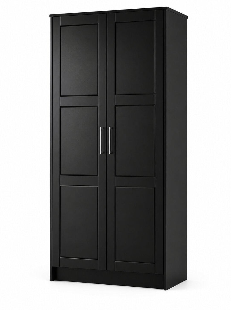 Solid Wood Two Door Combo Dresser - Black