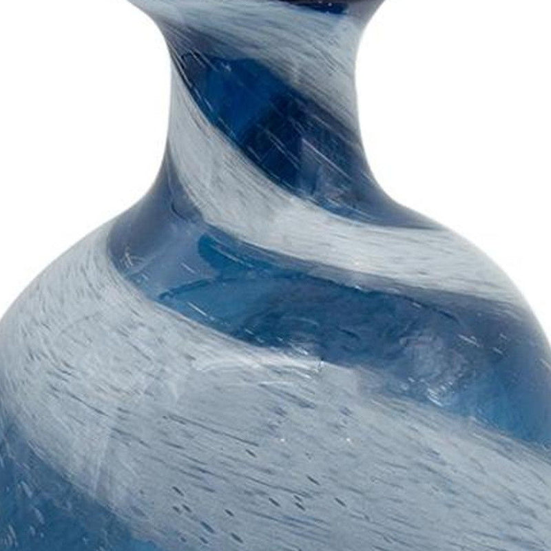 Striped Swirl Art Table Vase (574246) - Blue / White