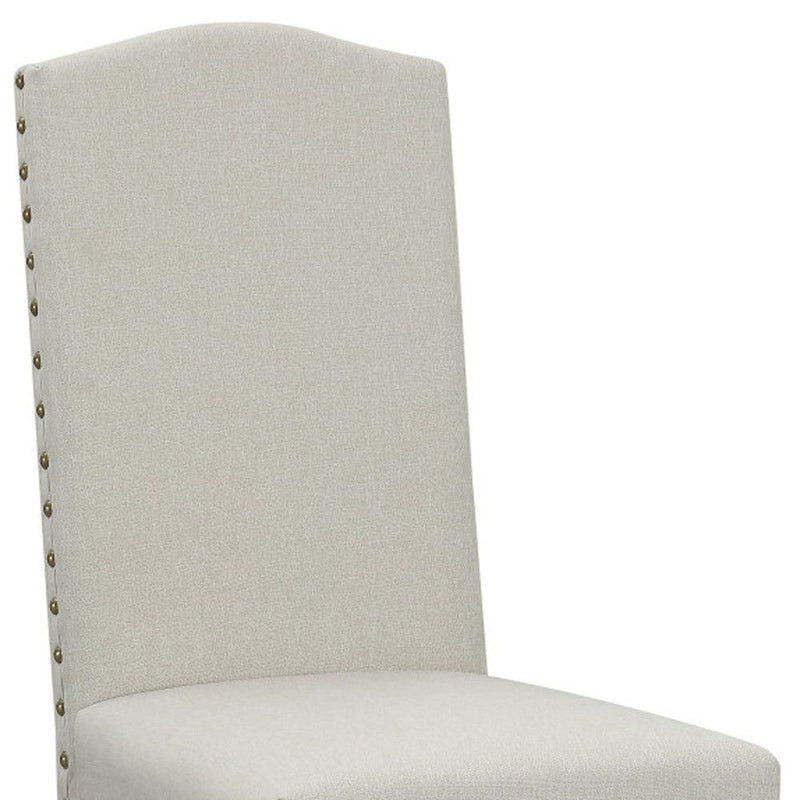 Upholstered Fabric Dining Parsons Chairs (Set of 2) - Beige