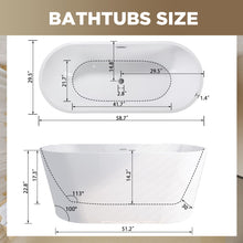 Load image into Gallery viewer, Glossy Freestanding Bathtub With Toe Tap Drain
