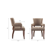 Load image into Gallery viewer, Elegant Arm Dining Chair With Brass Nail Head Detailing
