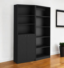 Load image into Gallery viewer, Five Tier Bookcase With Two Doors (Set of 2) - Black
