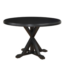 Load image into Gallery viewer, 48" Wood Pedestal Base Round Top Dining Table - Black
