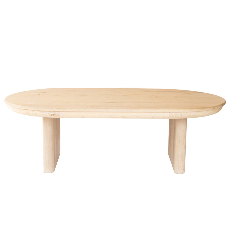 54" Solid Wood Oval Solid Coffee Table - Natural