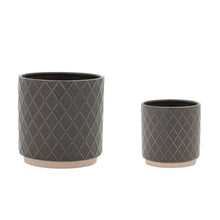Load image into Gallery viewer, Lattice Round Pot Planters (Set of 2) - Beige / Gray
