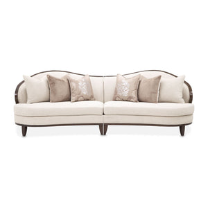 Camellia Field - 3-Piece Chenille Sofa - Beige / Dark Brown