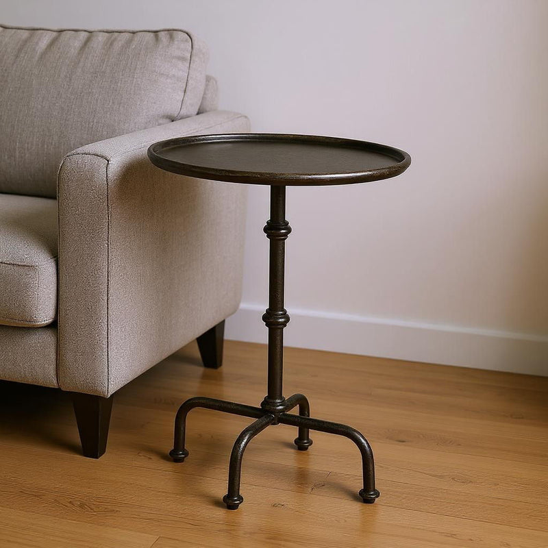 26" Aluminum Oval Pedestal End Table - Gray