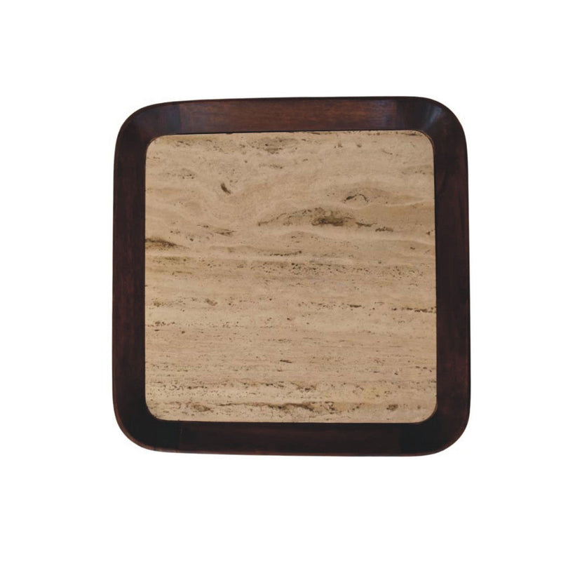 Square Coffee Table With 12 - Brown