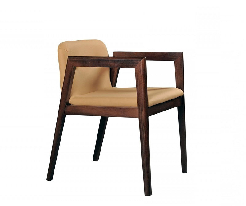 Modern Faux Leather Dining Chairs (Set of 2) - Beige