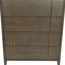 Load image into Gallery viewer, Solid Wood Four Drawer Dresser - Dark Brown / Gold
