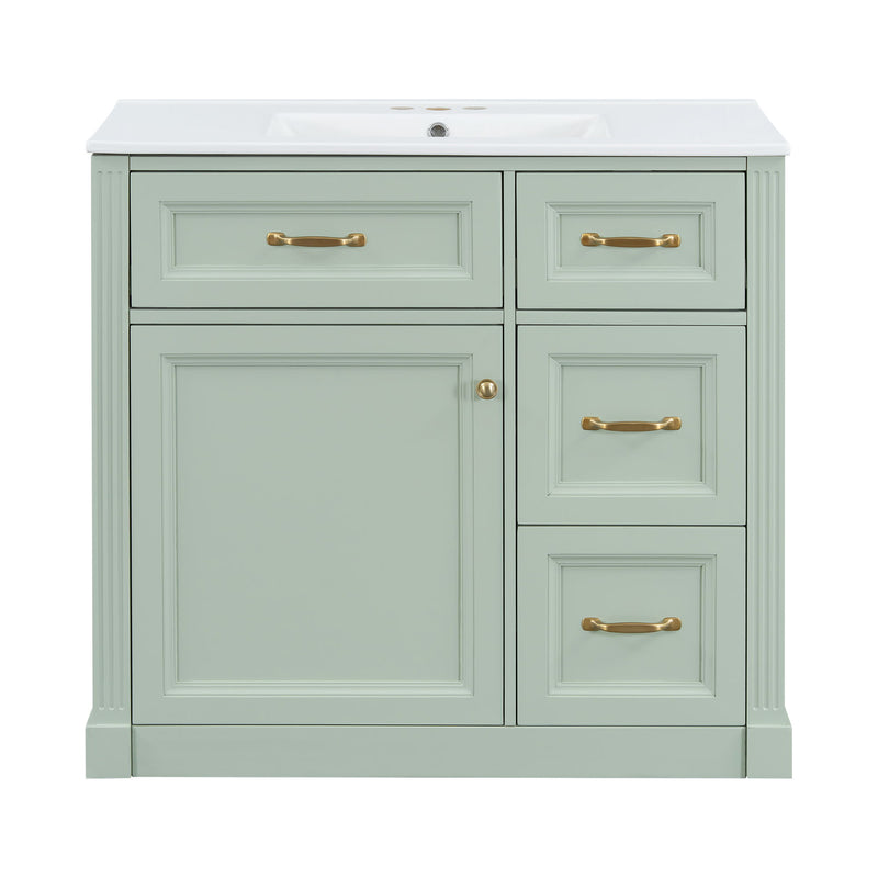 Modern Bathroom Vanity With Sink, 4 Drawers, Soft-Close Door, Adjustable Shelf