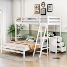Load image into Gallery viewer, Bunk Bed With Built In Desk And 3 Drawers
