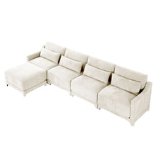 Load image into Gallery viewer, Stylish Sofa With Ottoman And Lumbar Pillows, Ergonomic Design
