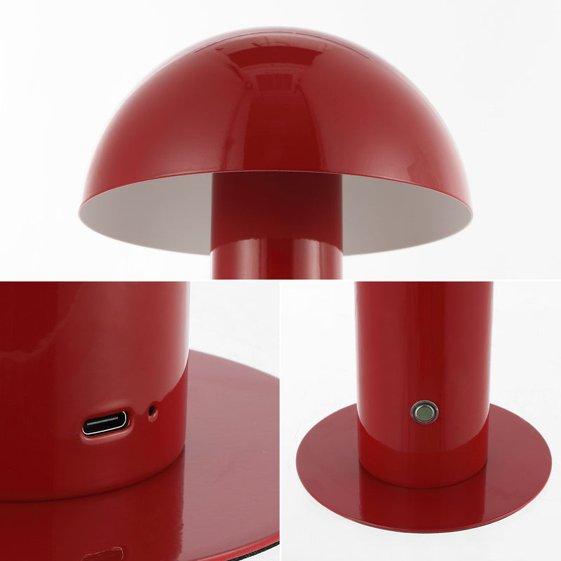 Novelty USB Table Lamp With Globe Shade - Red