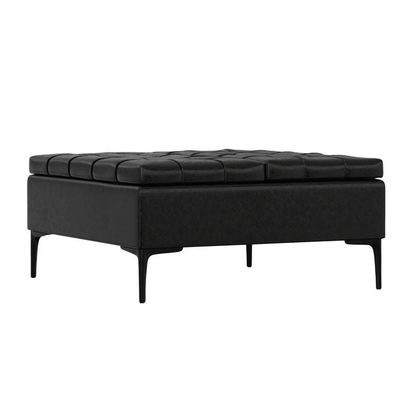 36" Upholstery Storage Ottoman - Black