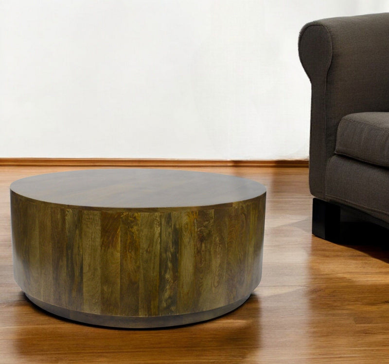 42" Solid Wood Round Coffee Table - Brown