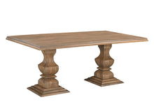 Load image into Gallery viewer, 75" Solid Wood Double Pedestal Base Dining Table - Brown
