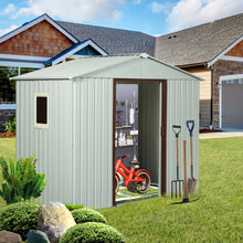 Load image into Gallery viewer, 88.98" Outdoor Metal Storage Shed With Window
