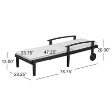 Load image into Gallery viewer, Jason - Black Chaise Lounge Adjustable Acacia Wood Outdoor Furniture
