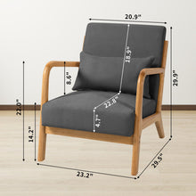 Load image into Gallery viewer, Leisure Chair With Solid Wood Armrest And Feet, Mid-Century Modern Accent Sofa, 1 Seat
