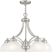 Load image into Gallery viewer, 18" Five-Light Dimmable Chandelier With Shades - Nickel
