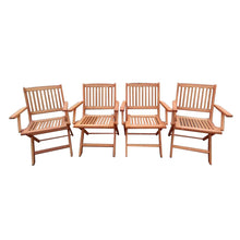 Load image into Gallery viewer, Foldable Patio Dining Set With 4 Folding Chairs For Indoor And Outdoor Use - Teak
