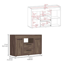 Load image into Gallery viewer, Two Drawer Sideboard With Two Doors - Dark Brown
