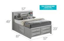 Load image into Gallery viewer, Modern Design Storage Bed With Bookcase Headboard
