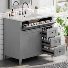 Load image into Gallery viewer, Bathroom Vanity With Sink, Cabinet With 3 Drawers And Adjustable Shelf

